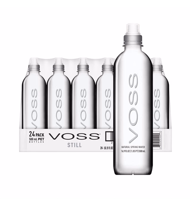 VOSS Premium Still Bottled Water – Sports Cap Bottles – Naturally Pure, Crisp and Refreshing – Recyclable, BPA Free PET Plastic Water Bottles for Drinking and Hydration On-the-Go - 500ml (Pack of 24)