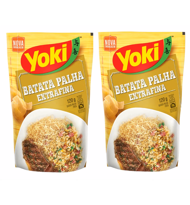 Batata Palha Extrafina Extra Fine Potato Sticks - Yoki - 4.23 oz - Pack of 02