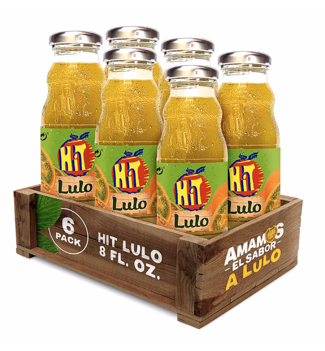 HIT Jugo Sabor Lulo 237 ml. - 6 Pack/Juice Lulo Flavor 8 fl. oz. - 6 Pack.