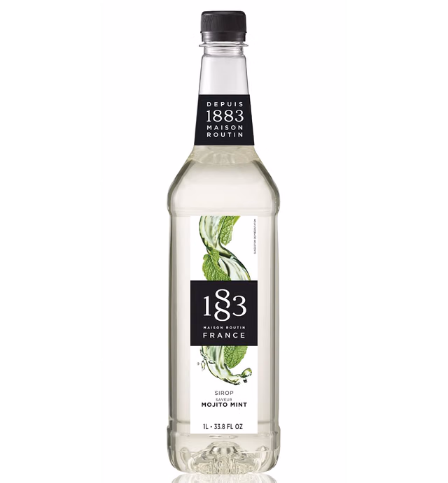 1883 Maison Routin - Mojito Mint Syrup - Made in France - Pet Bottle | 1 Liter (33.8 oz)