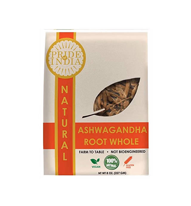 Pride of India- Organic Ashwagandha Root Whole- 8 oz (227 GM) Pack