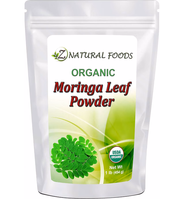 Organic Moringa Oleifera Leaf Powder - 100% Pure, Raw, Non GMO, Vegan Kosher - Amazing In Smoothies, Drinks, Tea, Juice Recipes - Energizing Green Superfood Packed With Vitamins Minerals - 1 lb