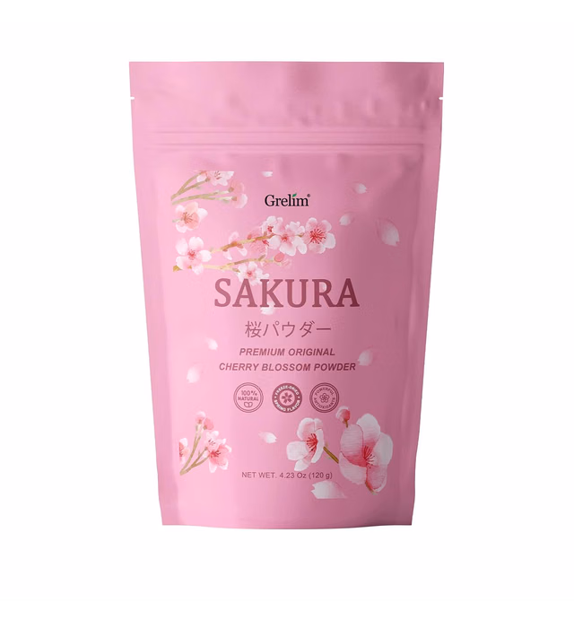 GRELIM Sakura Powder Premium Original Cherry Blossom Powder for Baking,Made in Kanagawa Perfect for Springtime Beverage, 4.23 Oz