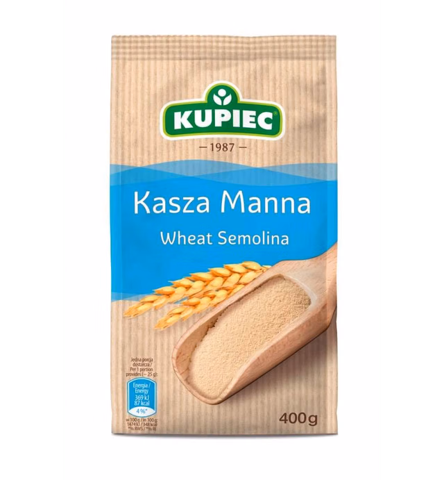 Kupiec Kasza Manna Wheat Semolina 400g Bag