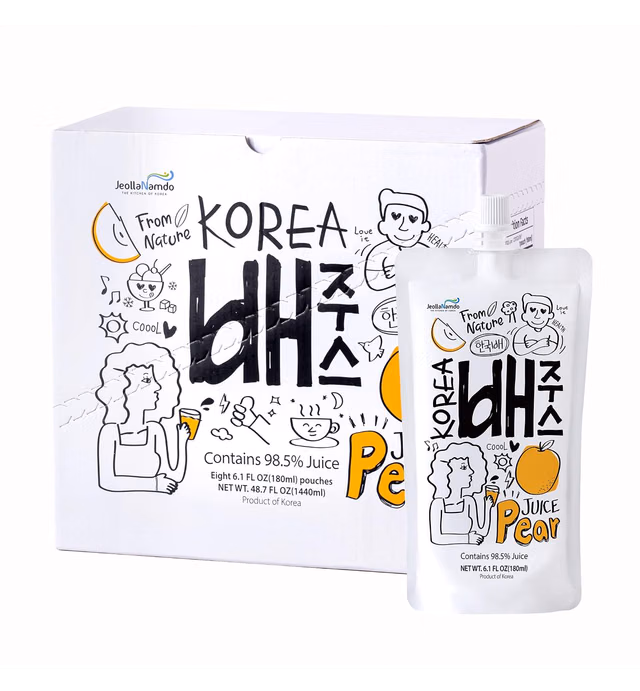 100% Korean Pear Juice Boxes 48.7 FL OZ (Pack of 8) [Good for Hangover] Fresh juice, On-to-go drinks