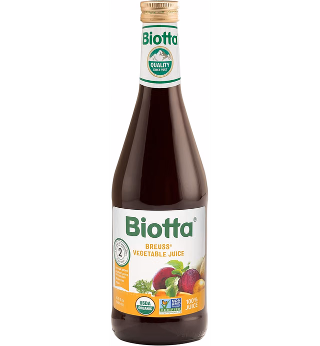Biotta Organic Breuss Juice - 100% Juice Superfood- Help Improve Overall Wellness - Excellent Source of Potassium (16.9 Fl Oz, Pk of 6) (Breuss Vegetable)
