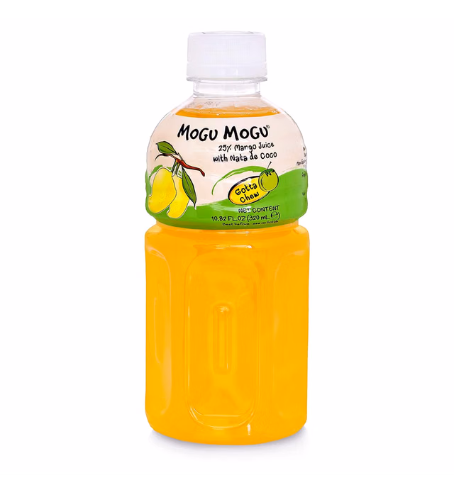 Mogu Mogu Fruit Juice with Nata De Coco, 10.82 oz (Pack of 24) (Mango)