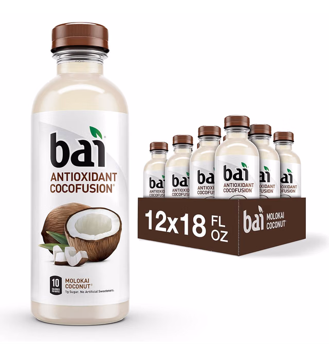 Bai Cocofusions Molokai Coconut, Antioxidant Infused Beverage, 18 Fl. Oz. Bottles (Pack of 12)