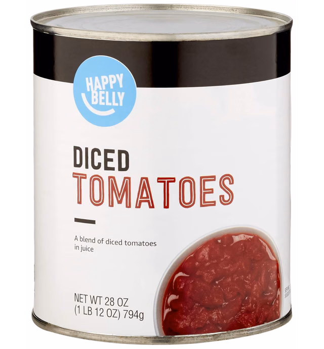 Amazon Brand - Happy Belly Diced Tomatoes in Tomato Juice, 28 Ounce