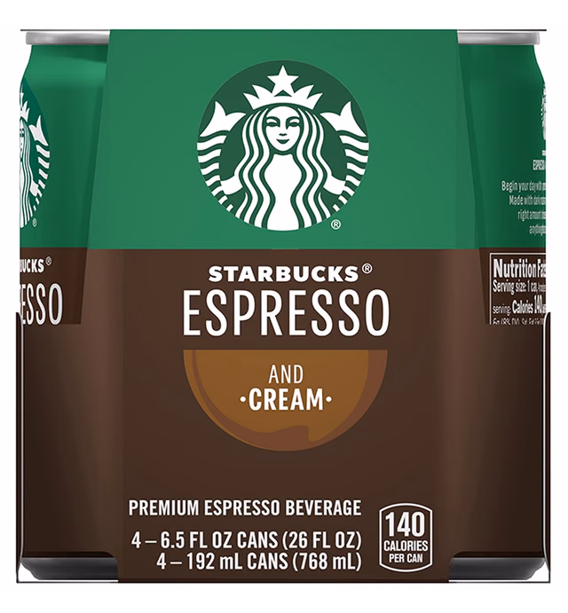 Starbucks Doubleshot Espresso Coffee Beverage, 6.5 oz Cans (4 Pack)