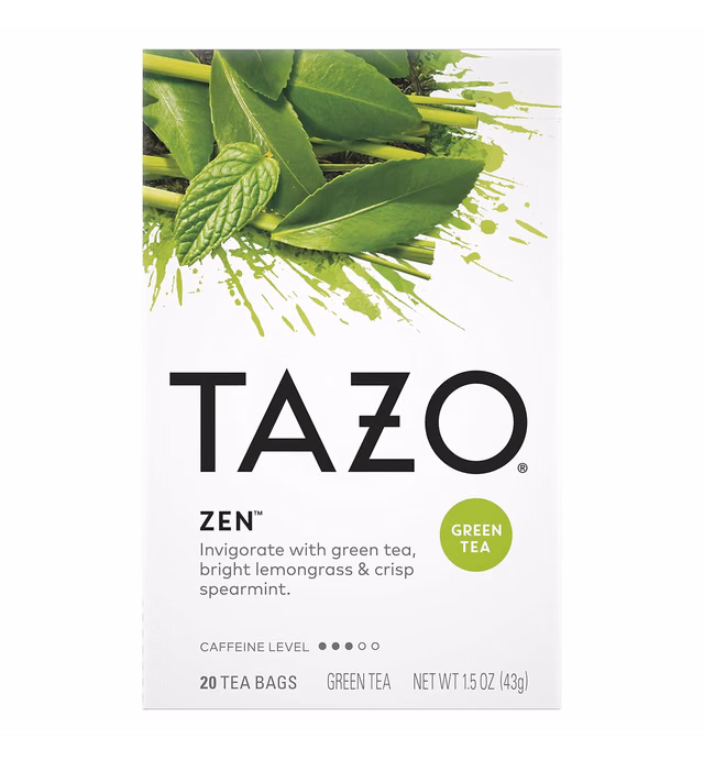 Tazo Tea Bags For an Calming Beverage Green Tea Moderately Caffeinated Tea 20 Tea Bags