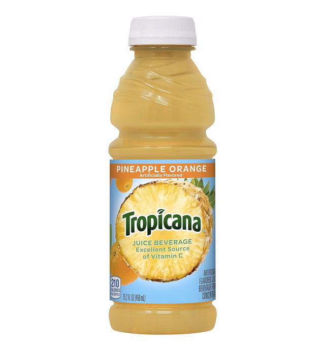 Tropicana Juice Drink, 15.2 Bottles, Pineapple Orange, 15.2 Oz (Pack of 12)