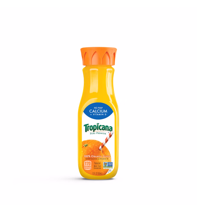 Tropicana, Orange Juice with Calcium + Vitamin D, No Pulp, 12 oz