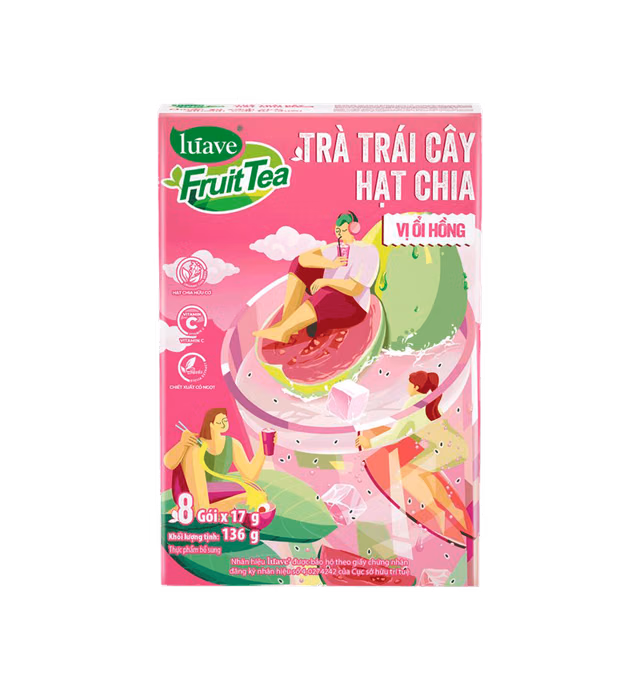 LÚAVE PINK GUAVA FRUIT TEA WITH CHIA SEEDS