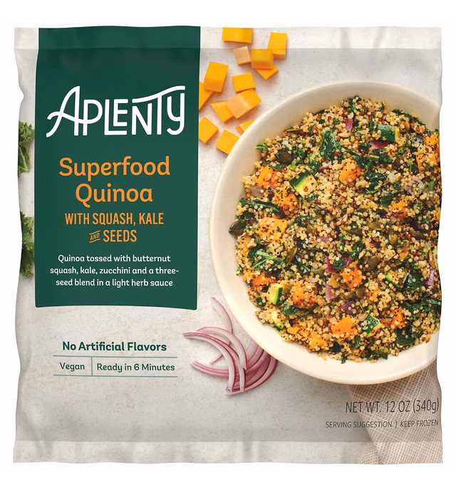 Amazon Brand - Aplenty, Superfood Quinoa with Squash, Kale and Seeds, 12 oz (Frozen)