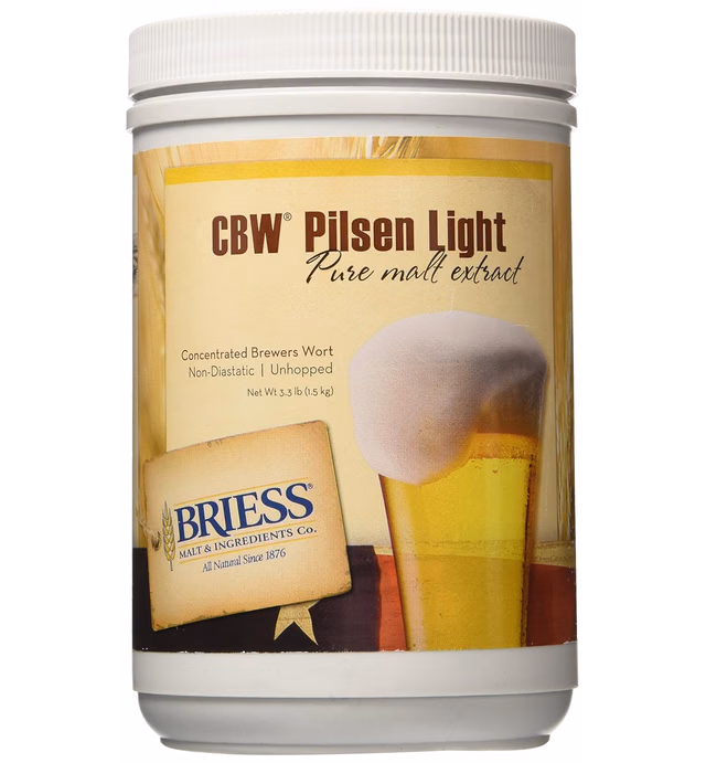 Briess-JS-SOCV-YIET Pilsen Light Malt Extract, 3.3lb,Brown