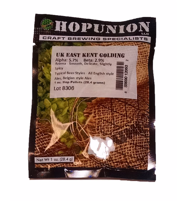 HopUnion - 2053A Imported Hop Pellets(English, East Kent Golding) 1 oz. Green