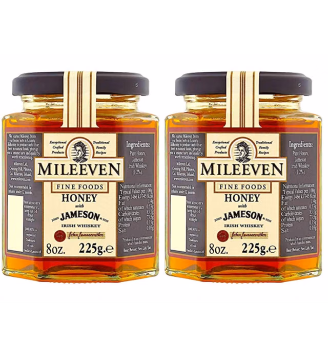 Mileeven Honey with Jameson Irish Whiskey, 2 jar pack, 8oz/225g each
