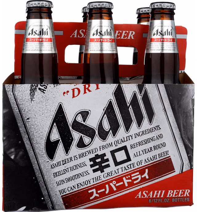 Asahi Dry Beer 5% ABV, 12 oz, 6 ct