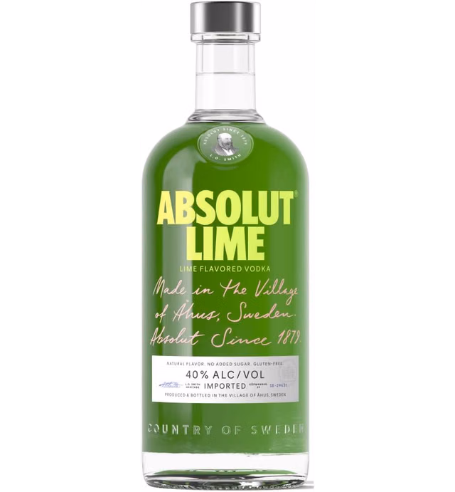 Absolut Flavored Vodka, Lime, 750mL, 80 Proof