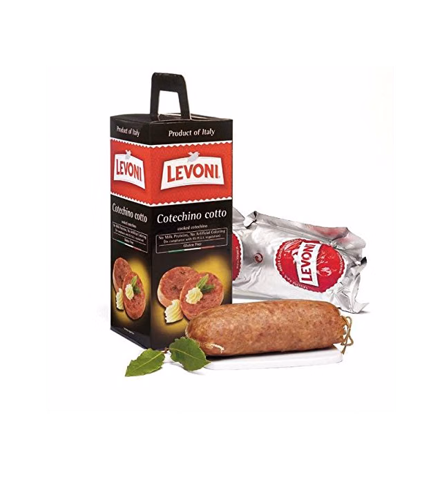 Levoni Cotechino Cotto PGI Modena Cooked Pork Sausage - 17.5 oz (Pack of 2)