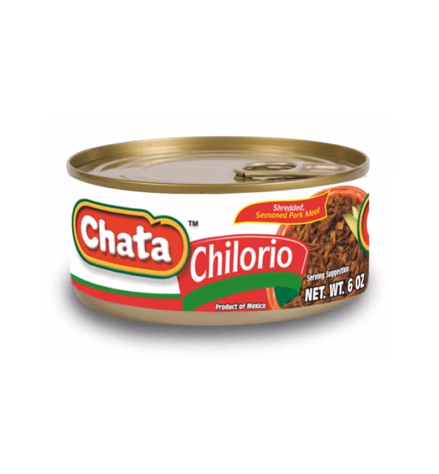 Chata Pork Chilorio Can | Shredded, Seasoned Pork Meat | Ready-to-Eat | No Preservatives | 6 Ounce (Pack of 6)