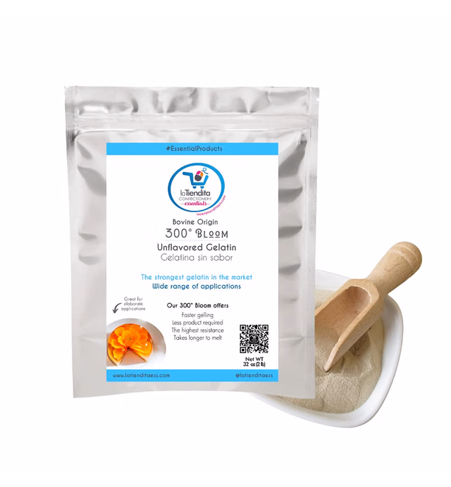 La Tiendita Essentials 300 degree Bloom Gelatin (2lb) beef unflavored gelatin powder, strongest gelatin in the market, premium, 32 Ounces