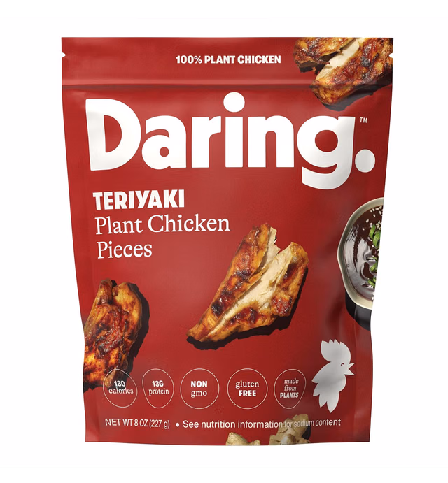 Daring Teriyaki Plant Chicken Pieces, Vegan, 8oz Pouch (Frozen)