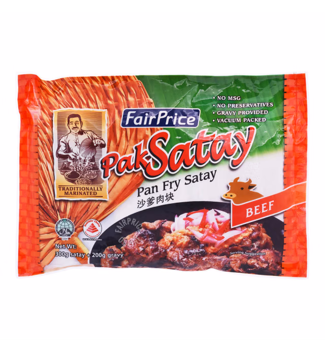 FairPrice Frozen Pak Satay with Gravy - Beef (Pan Fry)