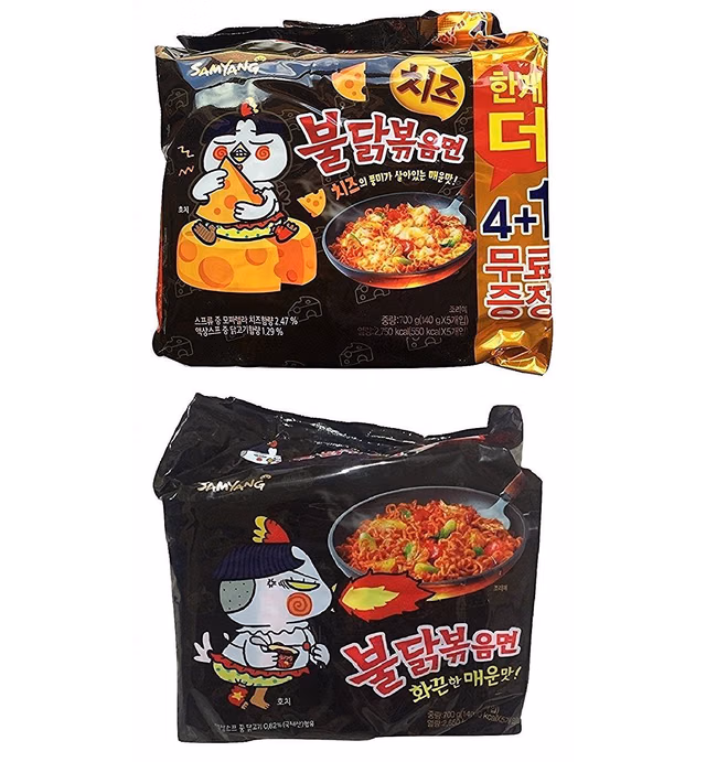 New Samyang Ramen / Spicy Chicken Roasted & Cheese Noodles Combo (Pack of 10)