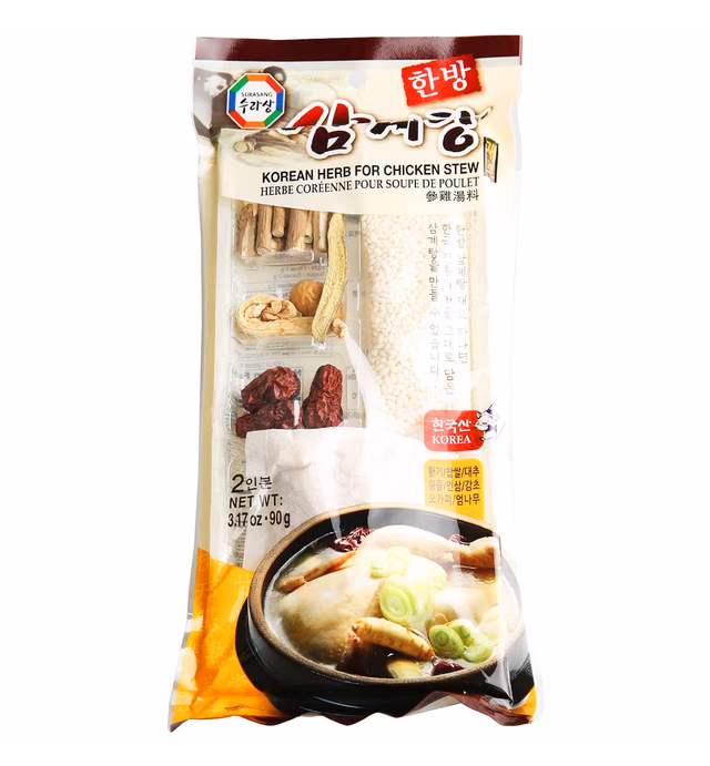 Surasang Samgyetang Herb Kit, Korean Ginseng Chicken Soup Ingredients, Rich and Deep Flavor, 3.17 Ounce