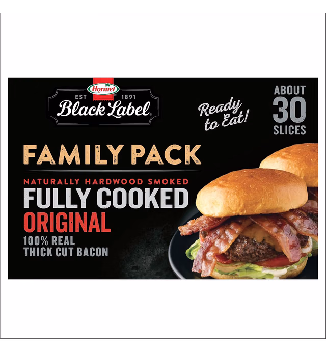 HORMEL BLACK LABEL Bacon, Fully Cooked, Family Pack, 7.56 oz.