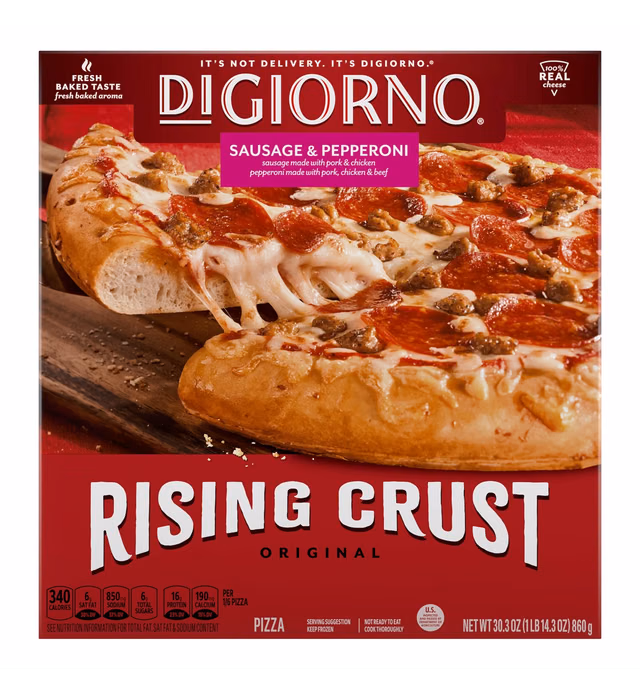 DIGIORNO Frozen Pizza - Sausage and Pepperoni Pizza - 30.3 oz Cook and Serve Rising Crust Pizza
