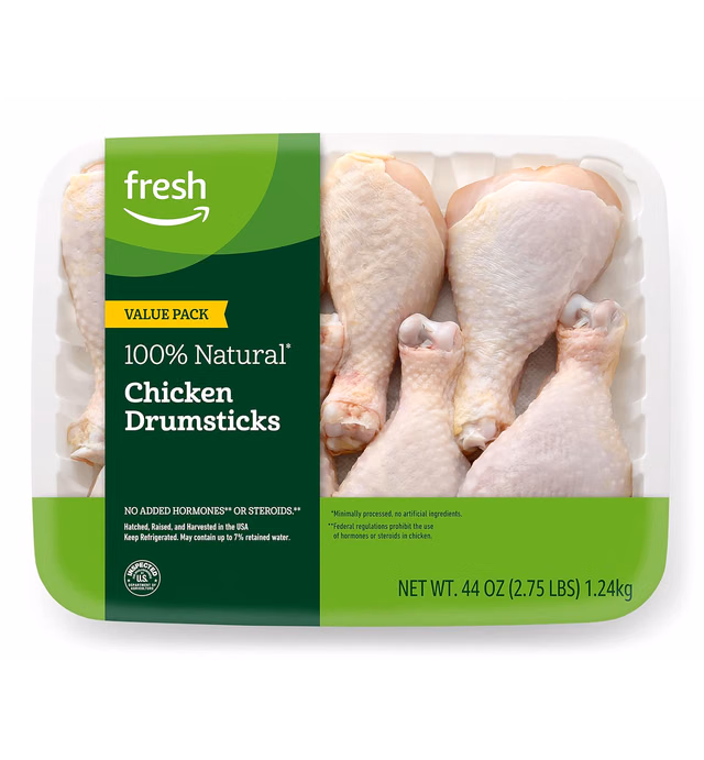 Fresh Brand – Chicken Drumsticks Value Pack, 100% Natural, Bone-In Skin-On, 2.75 lb