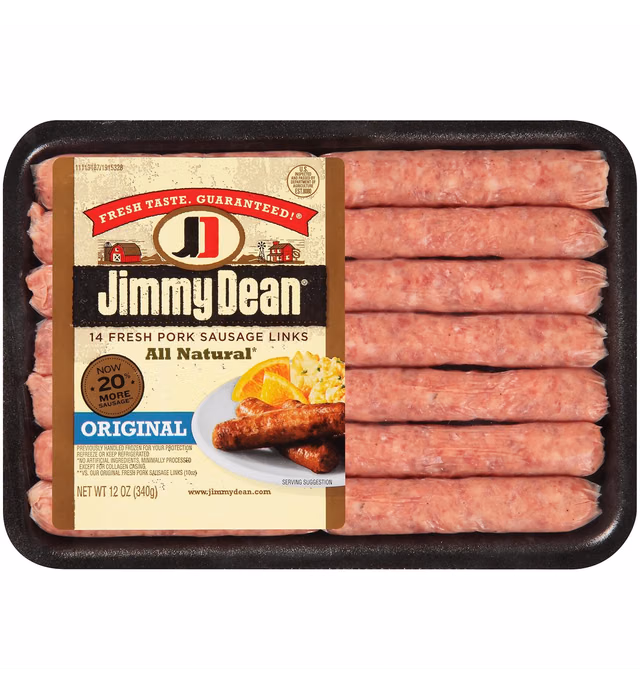 Jimmy Dean Premium All Natural Original Pork Sausage Links, 12 oz.