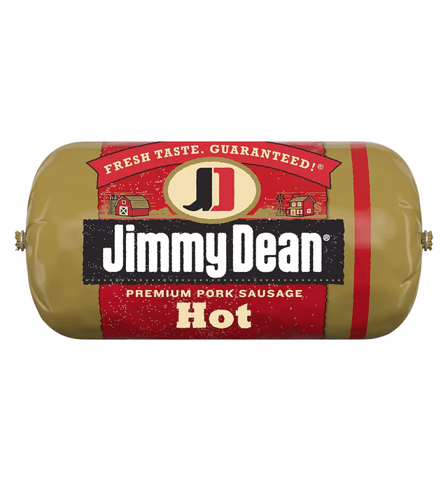 Jimmy Dean Premium Pork Sausage Hot Breakfast Sausage Roll, 16 Oz