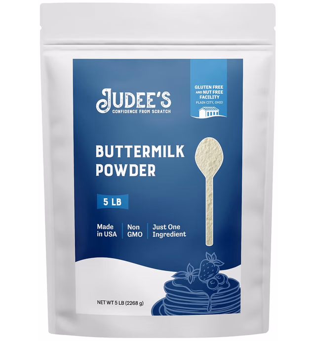 Judee’s Buttermilk Powder 5 lb - 100% Non-GMO, Gluten-Free and Nut-Free - Perfect for Pancakes, Fried Chicken and Cornbread - Made in USA - Use in Baking or Cooking - Make Liquid Buttermilk