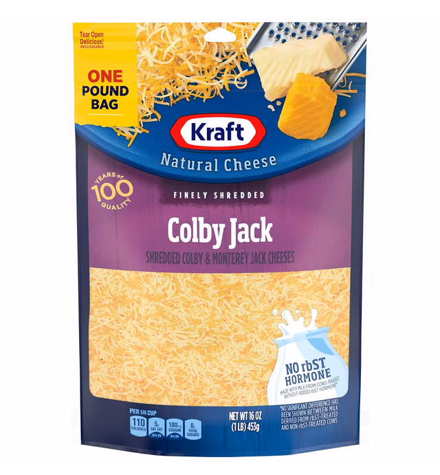Kraft Finely Shredded Natural Colby Jack Shredded Cheese (16 oz Pouch)