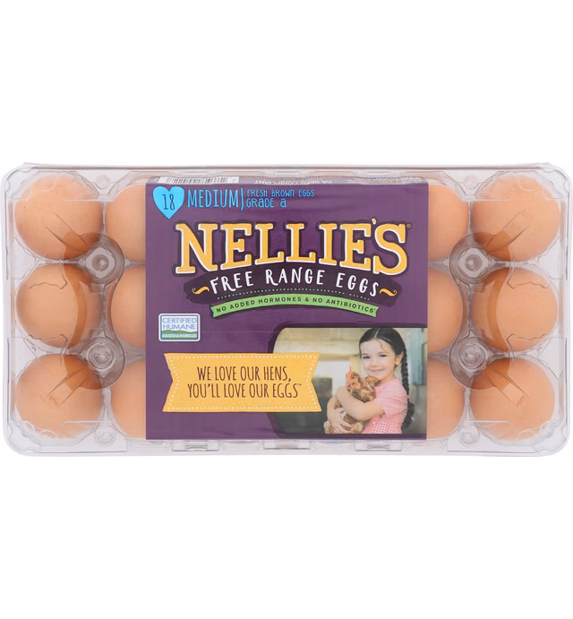 NELLIES NEST Medium Grade A Eggs, 18 CT