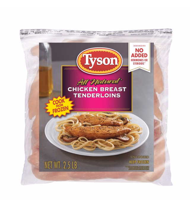 Tyson Boneless Skinless Chicken Breast Tenderloins, 2.5 lb. (Frozen)