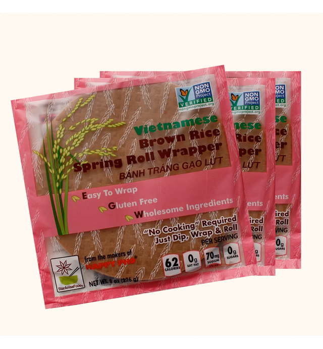 Star Anise Foods Rice Paper, Rice Spring Roll Wrappers, Gluten Free Egg Roll Wrappers, Wonton Wrappers, Lumpia Wrappers, Gyoza Wrappers, Rice Wrappers for Spring Rolls (Rice 8 inches)