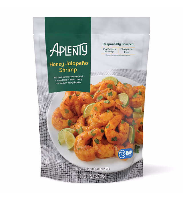 Amazon Brand - Aplenty, Honey Jalapeño Shrimp, 12 oz (Frozen)