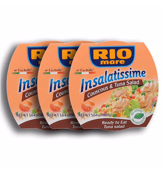 Rio Mare Insalatissima Couscous & Tuna Salad Can (Pack Of 3), 16.8 Ounce Total