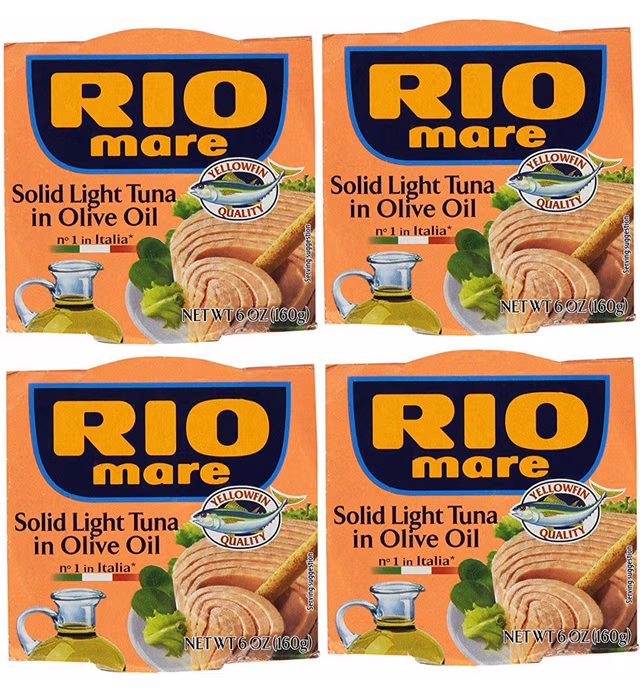 Rio Mare Solid Light Tuna in Olive Oil (Pack of 4, 6-oz cans)
