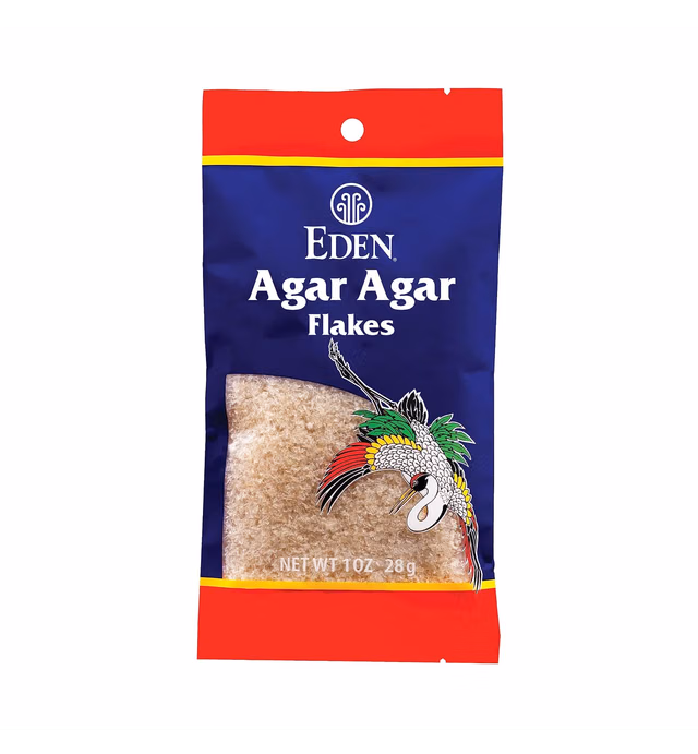 Eden Agar Agar Flakes, A Traditional Odorless, Tasteless Seaweed Gelatin Substitute, Vegan, 1 oz