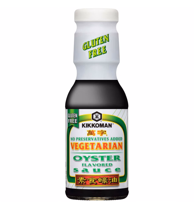 Kikkoman – Vegetarian Oyster Flavored Sauce Great for Rice Bowls & Salads - No Added Preservatives & Gluten-Free, All-Purpose Seasoning Vegans Asian Dishes – 12 Fl Oz (Pack of 1)