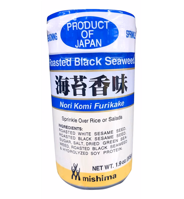 Nori Komi Furikake, Roasted Black Seaweed 1.9oz (Pack of 2)