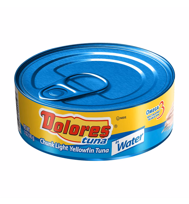Dolores Tuna Chunk Light Yellowfin Tuna in Water, 5oz Canned Tuna, 24 Pack