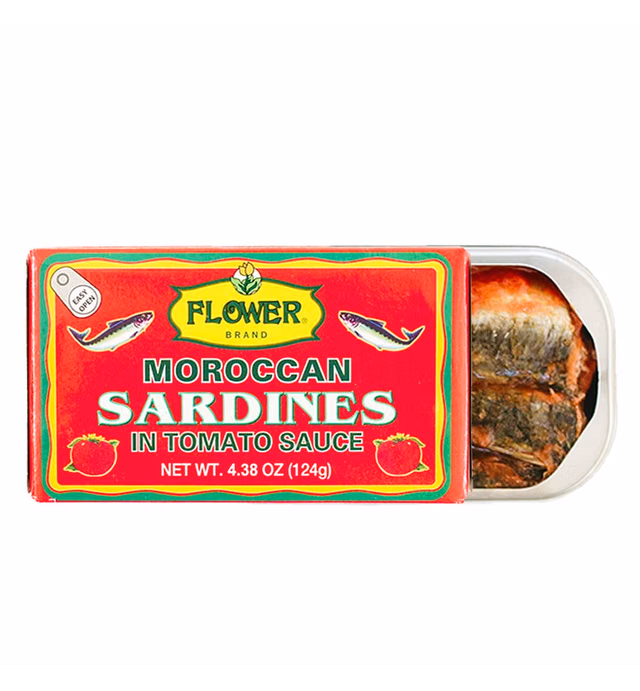 Flower Brand Sardines in Tomato Sauce Morocco Wild Sardines Canned 4.38 oz.（Pack of 5）
