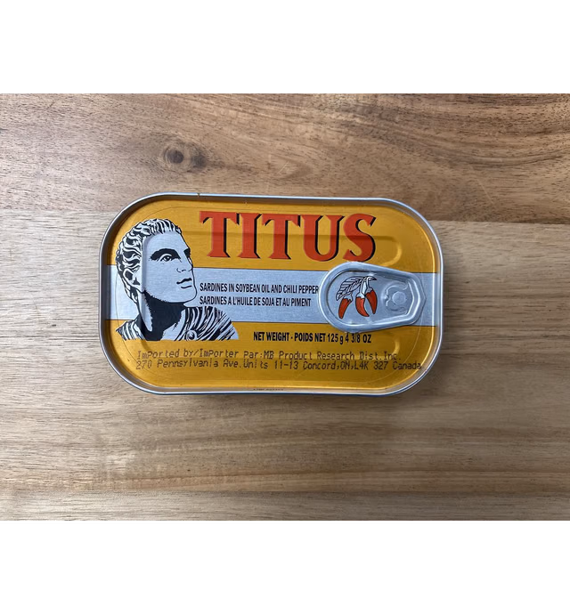 Hot Titus | Spiced Sardines in Vegetable Oil | Pack of 10